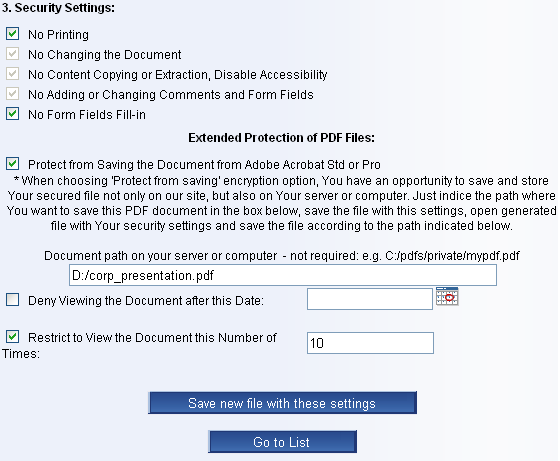 PDF document encryption
